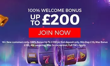 Red Spin Casino Welcome Bonus up to £200