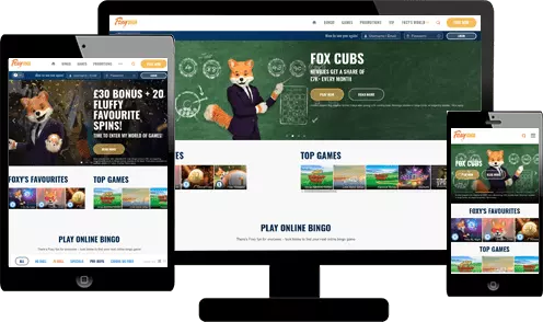 foxy bingo responsive screenshot