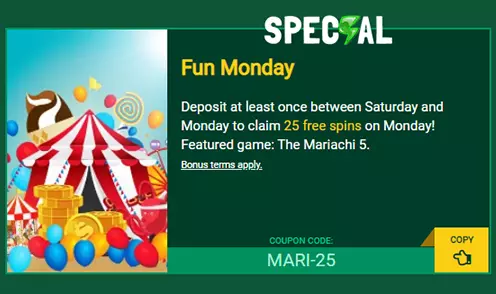 fair go casino fun monday bonus