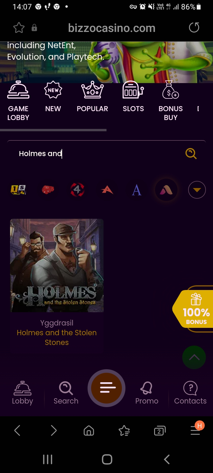 Bizzo casino app screenshot 3