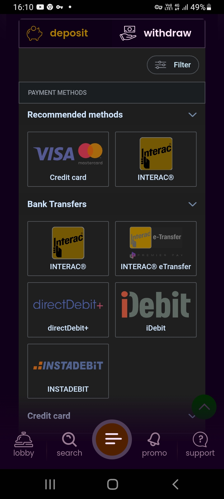 Bizzo casino app screenshot 9