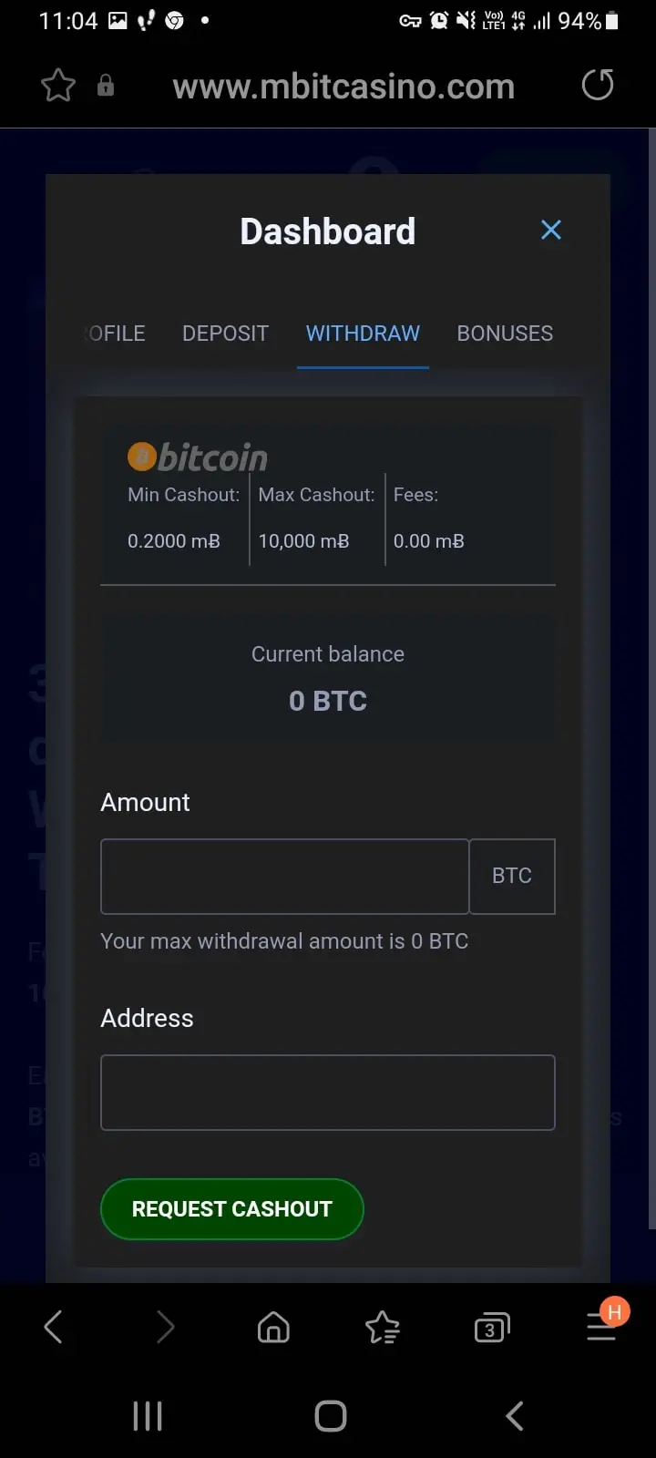 mBit casino app screenshot 7