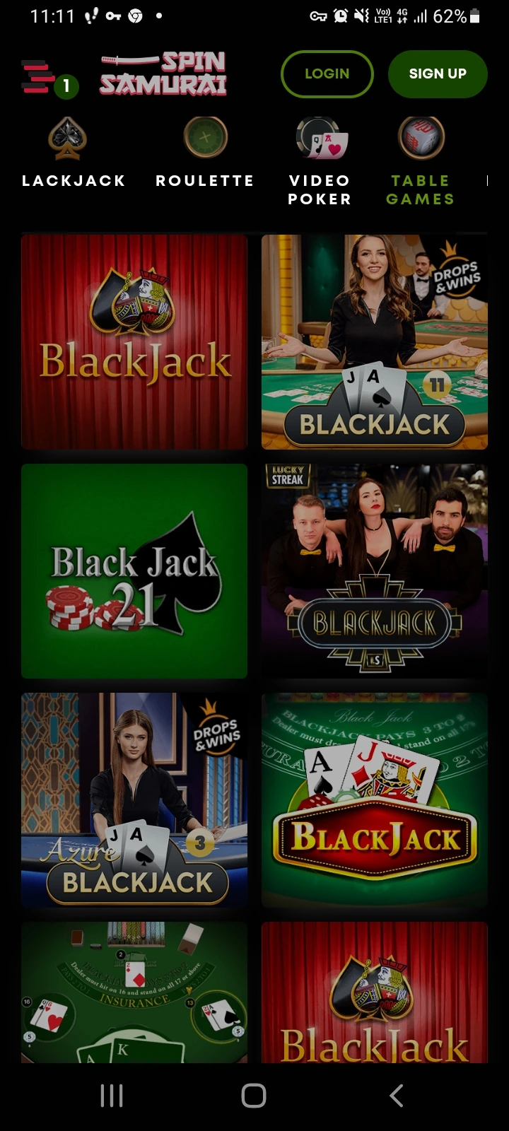 Spin Samurai casino app screenshot 2