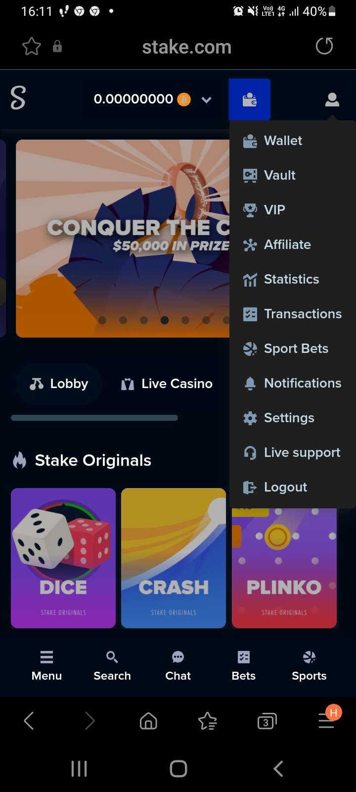 Stake.com casino app screenshot 9