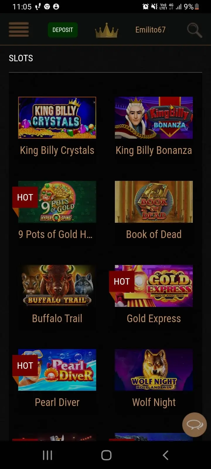 King Billy casino app screenshot 1