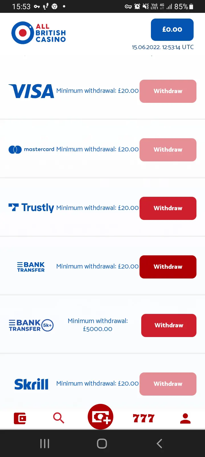 All British casino app screenshot 12