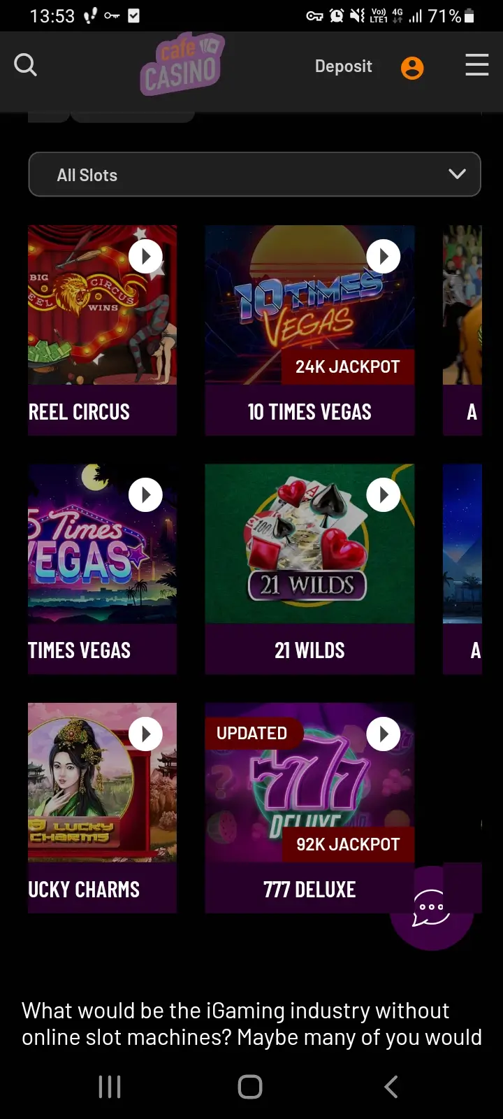 cafe casino app screenshot 1