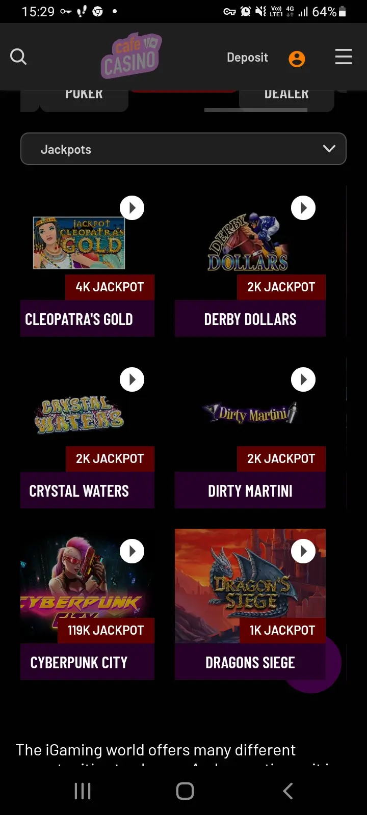 cafe casino app screenshot 5