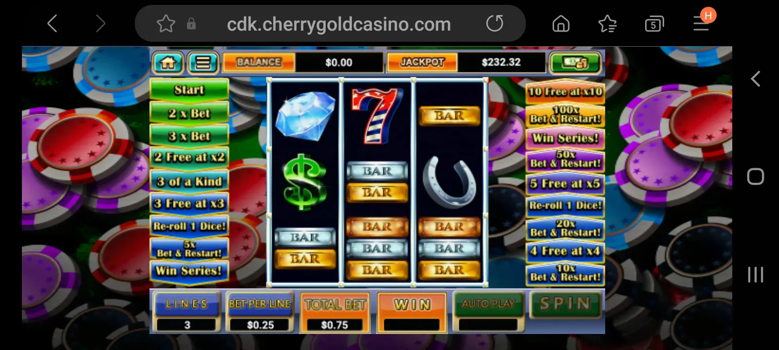 Cherry Gold casino app screenshot 2