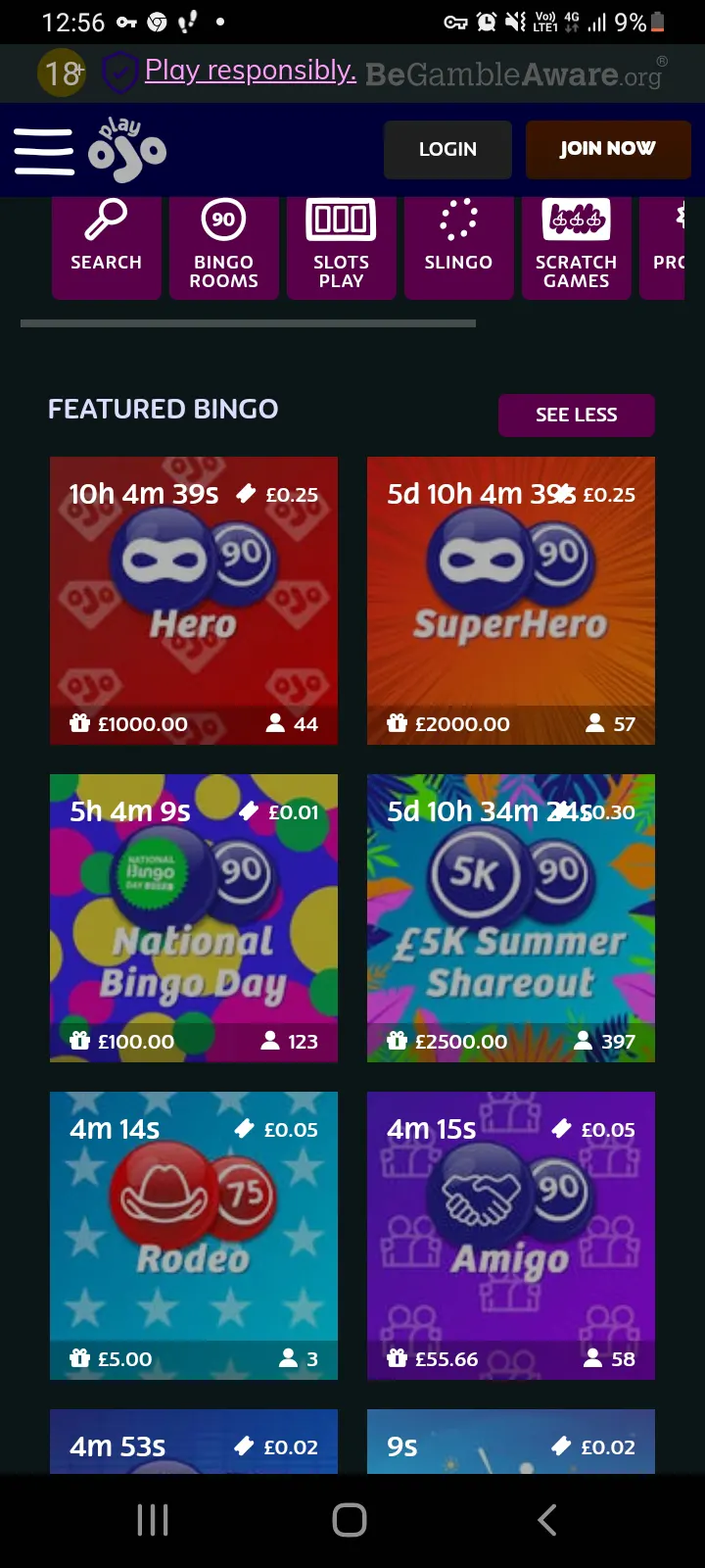 PlayOJO casino app screenshot 10