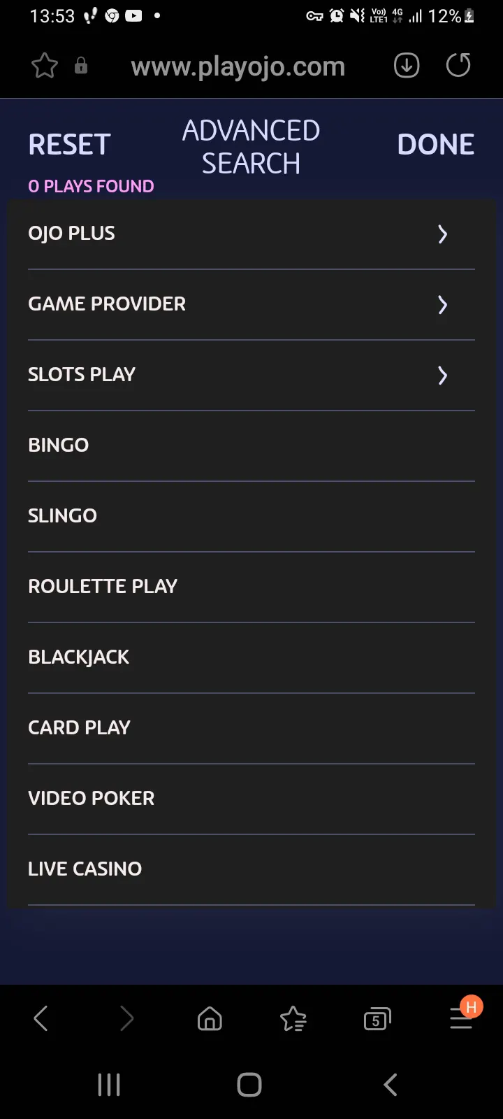 PlayOJO casino app screenshot 11
