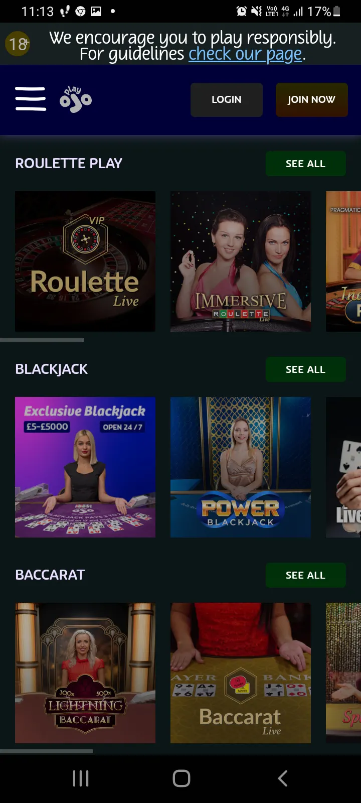 PlayOJO casino app screenshot 8