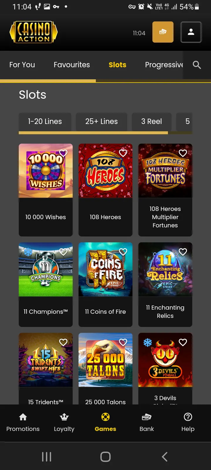 Casino Action app screenshot 1