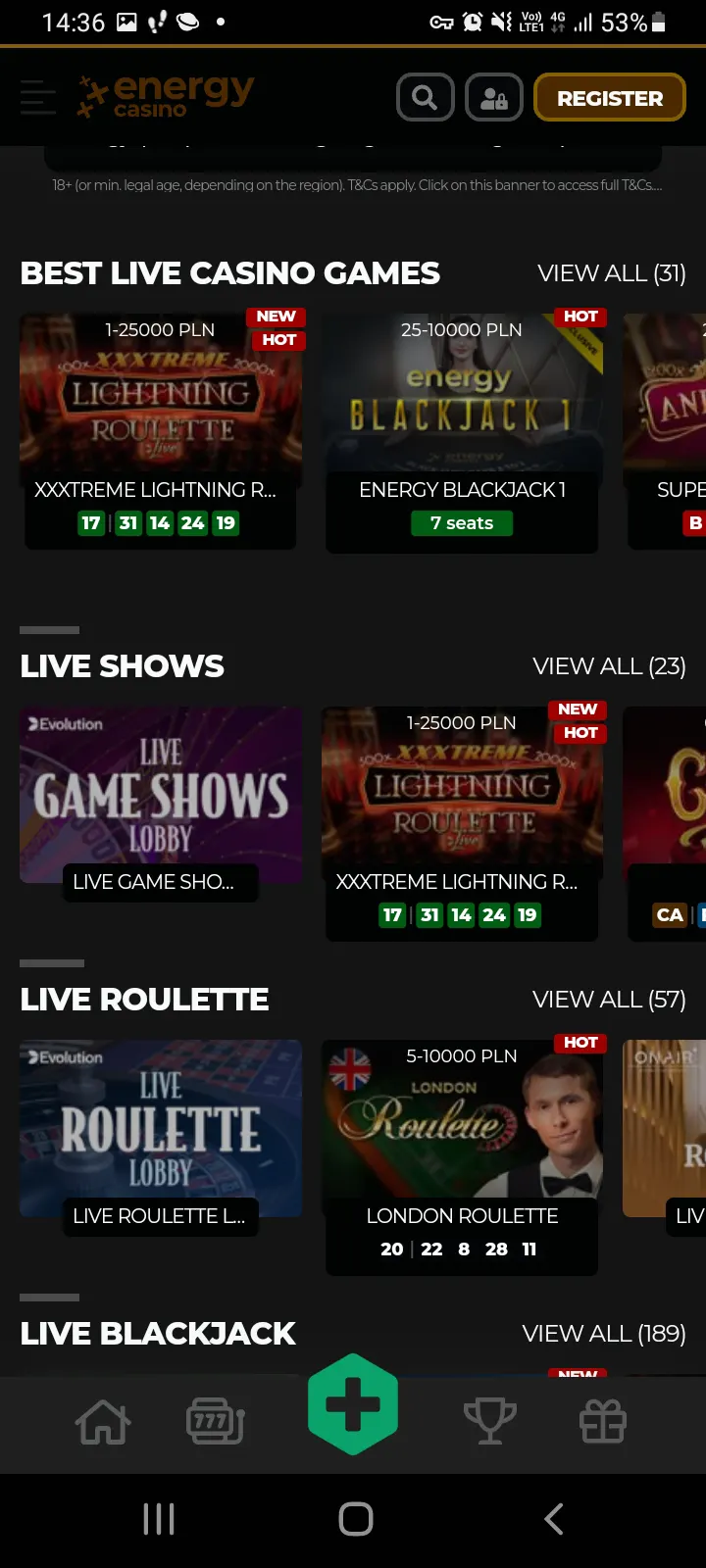 Energy casino app screenshot 9