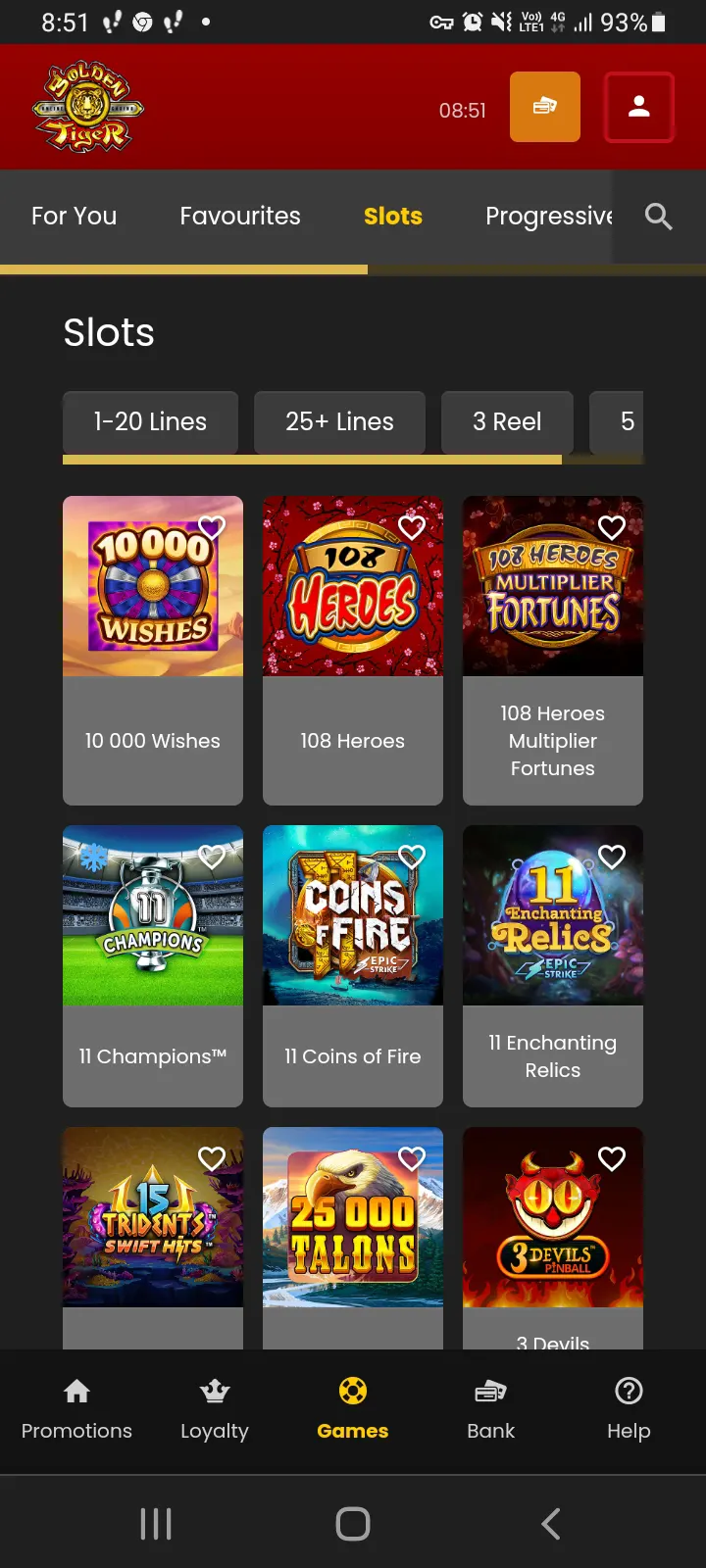 Golden Tiger casino app screenshot 1