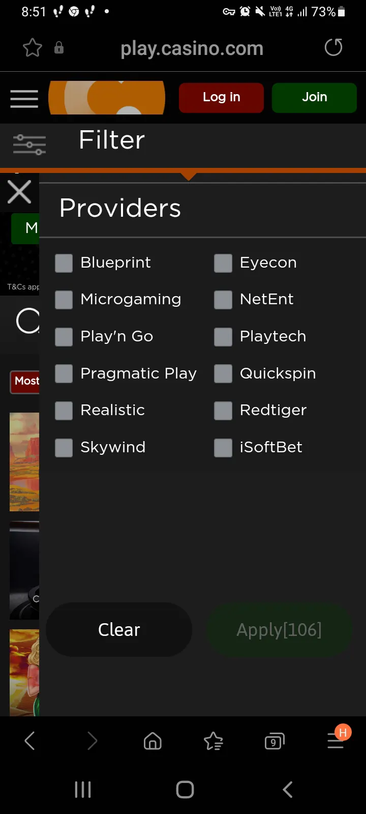 Casino.com app screenshot 9