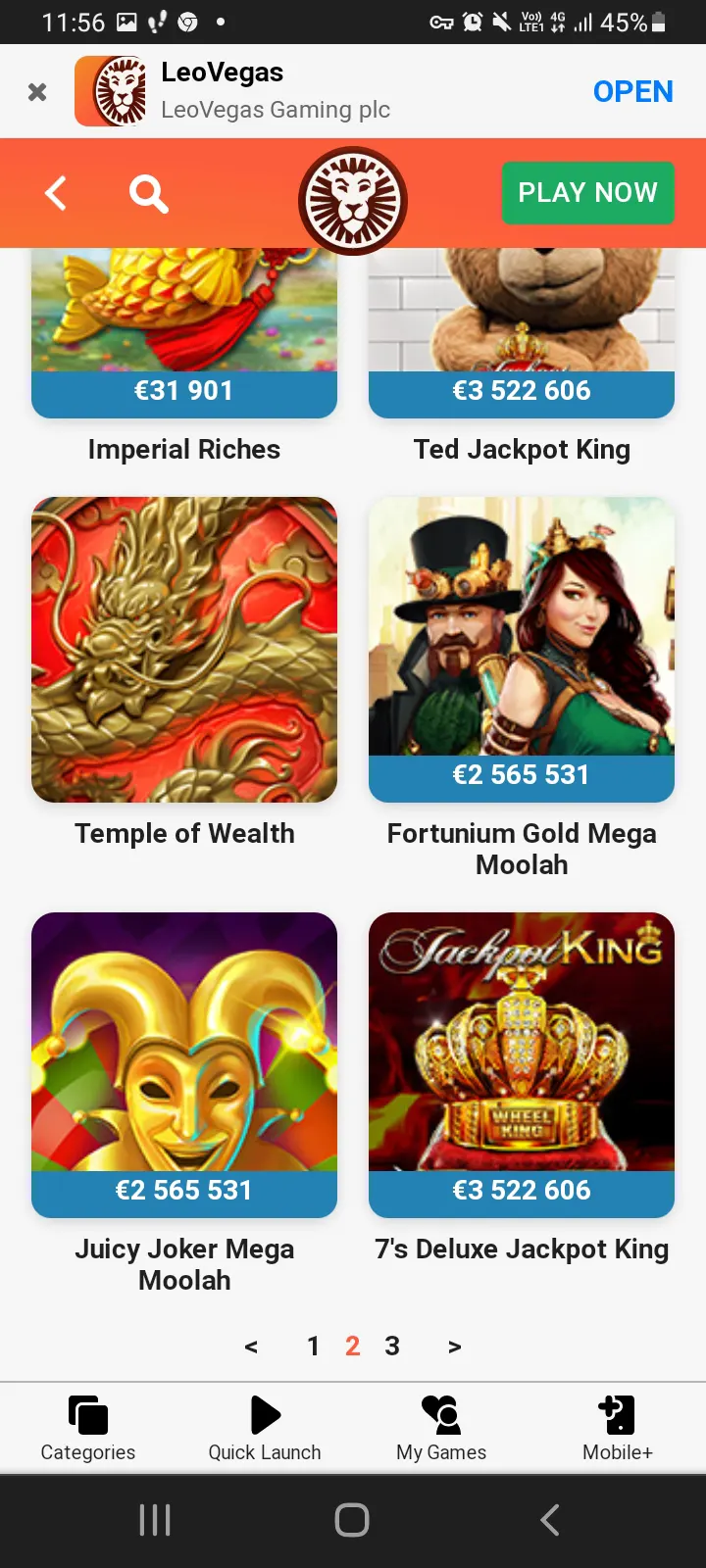 LeoVegas casino app screenshot 5