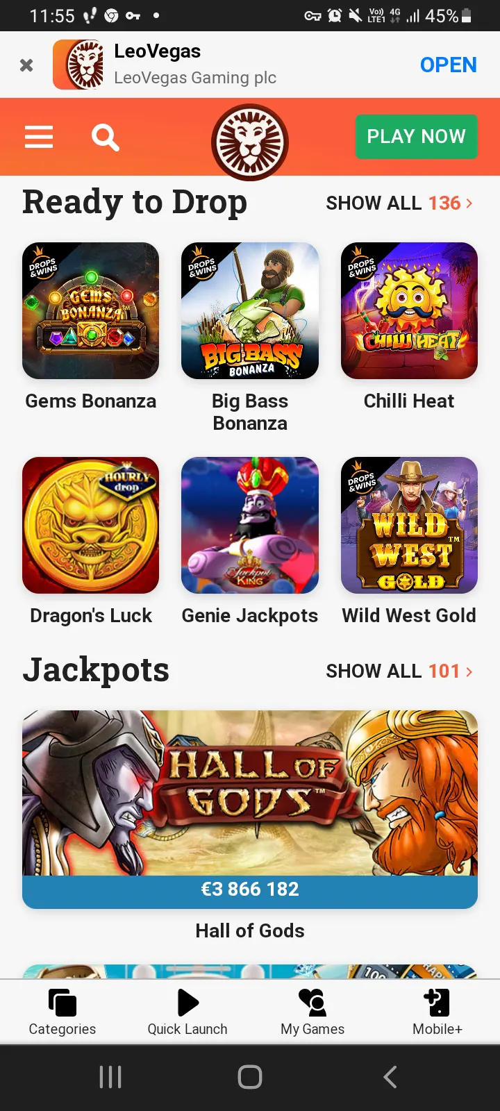 LeoVegas casino app screenshot 6