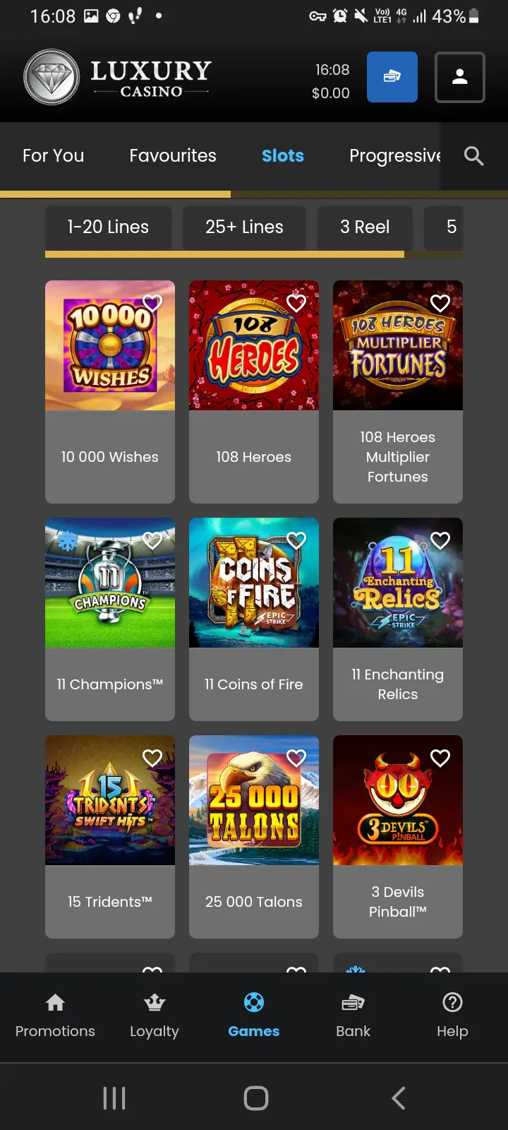 Luxury casino app screenshot 1