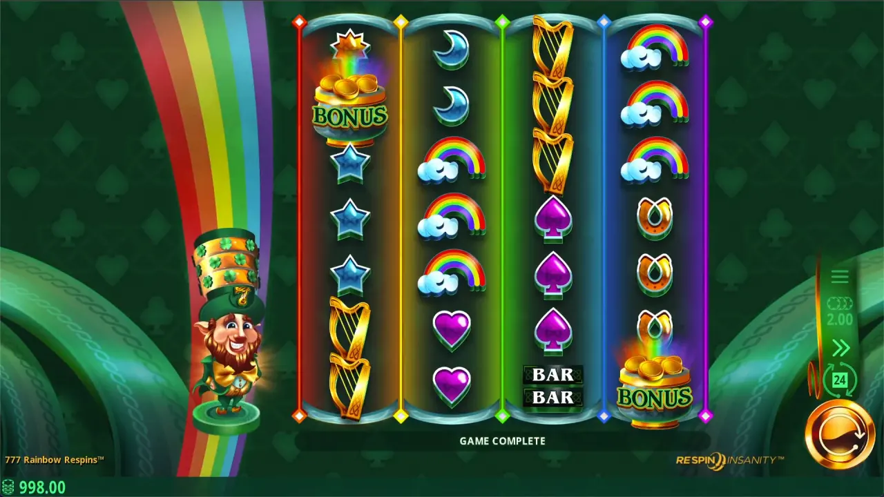 777 Rainbow Respins Theme, Graphics, and Sounds