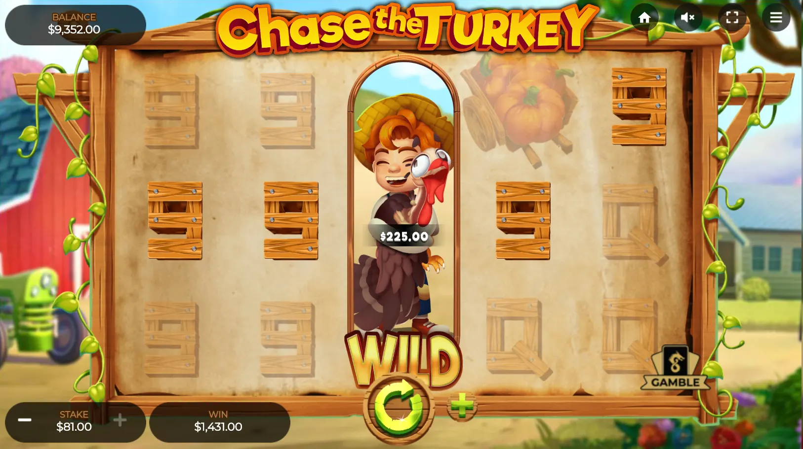 Chase the Turkey Symbols and Payouts