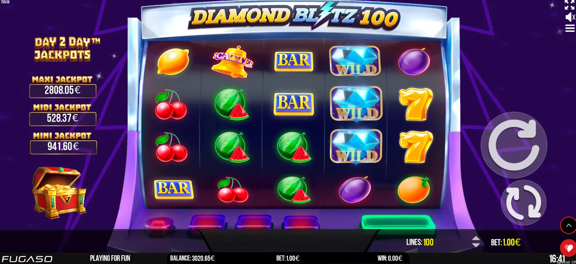 Diamond Blitz 100 Theme, Graphics, and Sounds