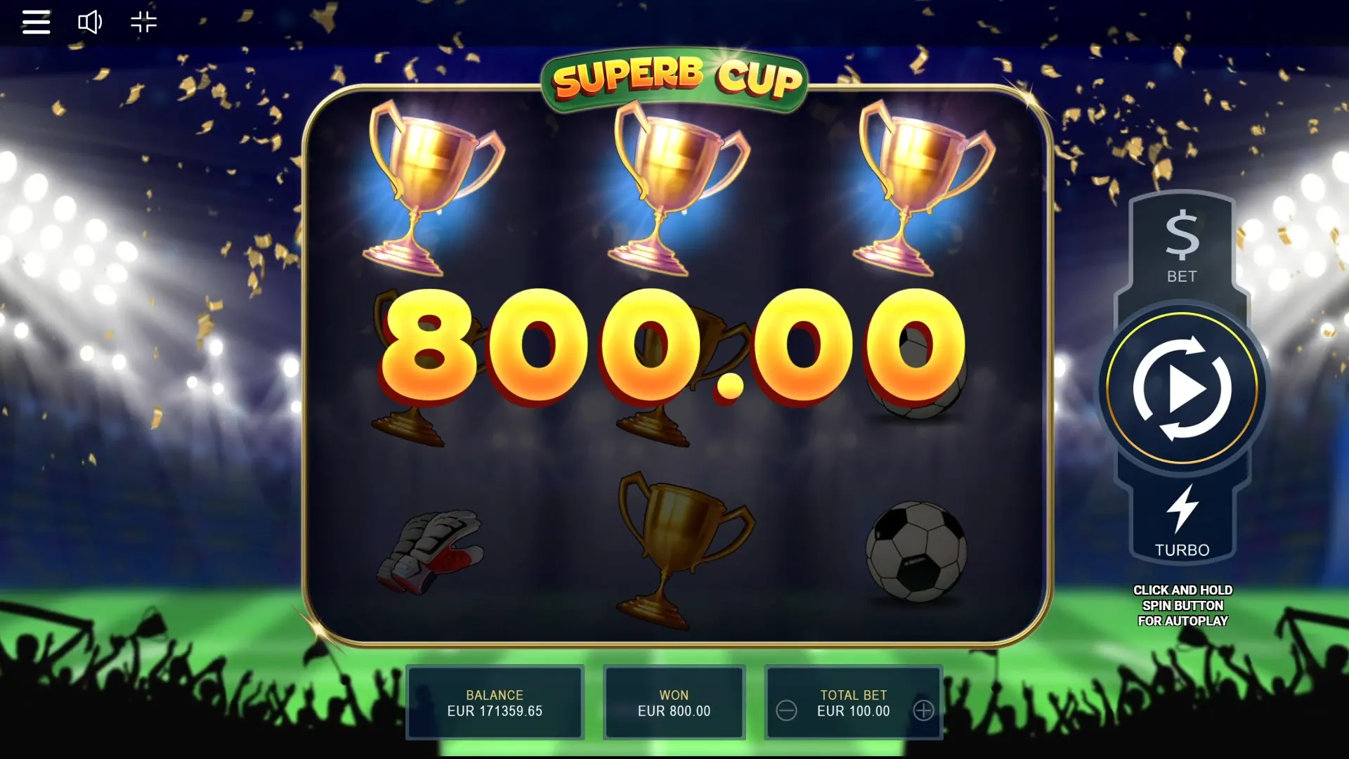 Superb Cup Symbols and Payouts