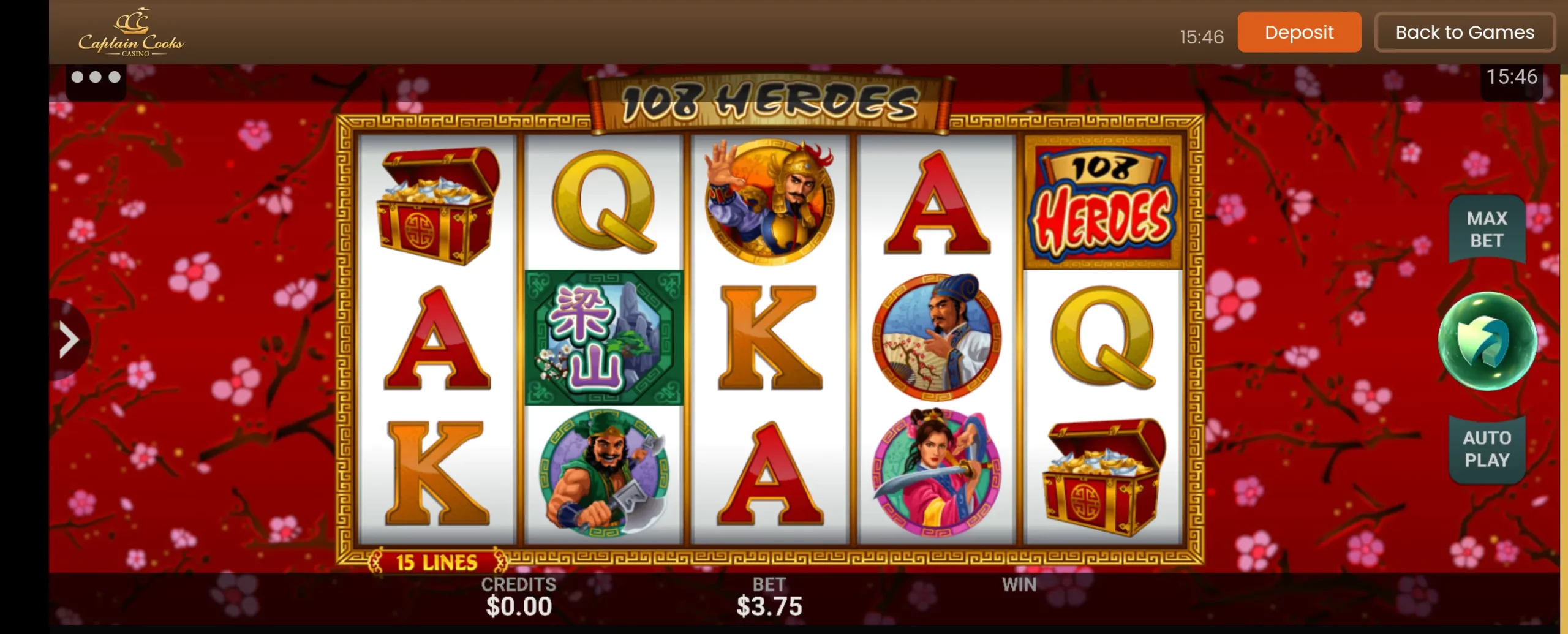 Captain Cooks casino app screenshot 2