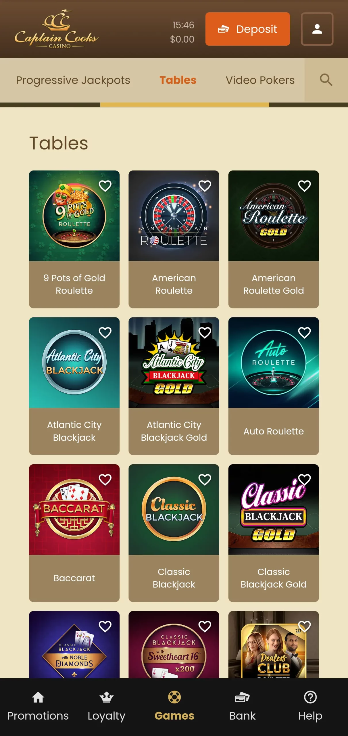 Captain Cooks casino app screenshot 3
