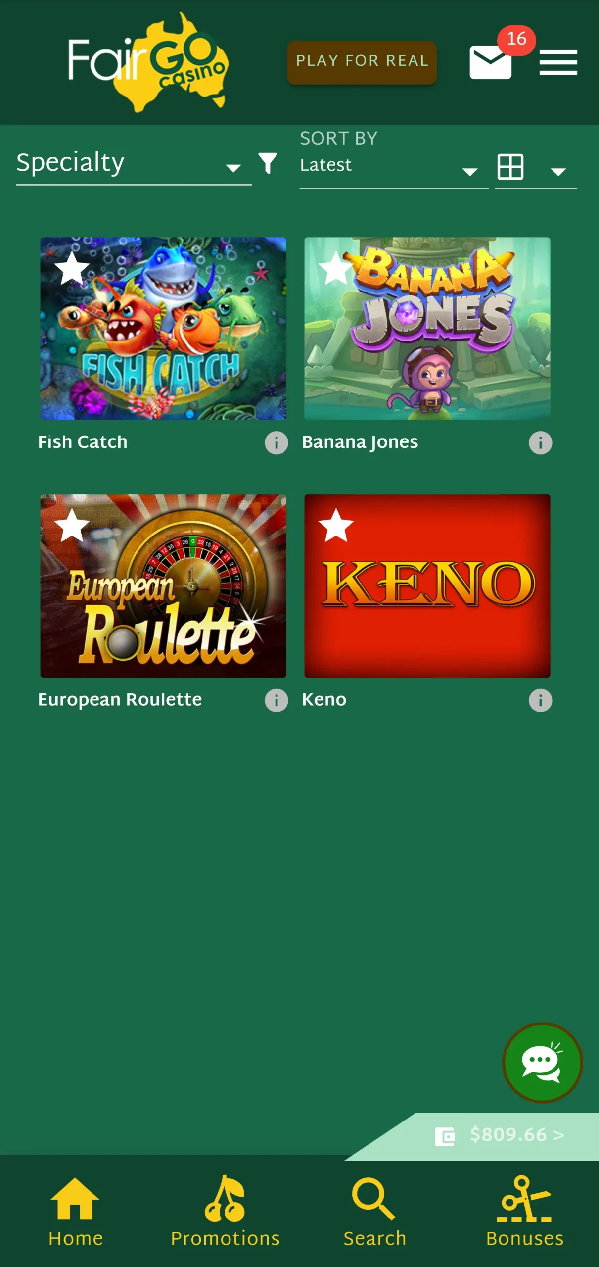 Fair Go casino app screenshot 2