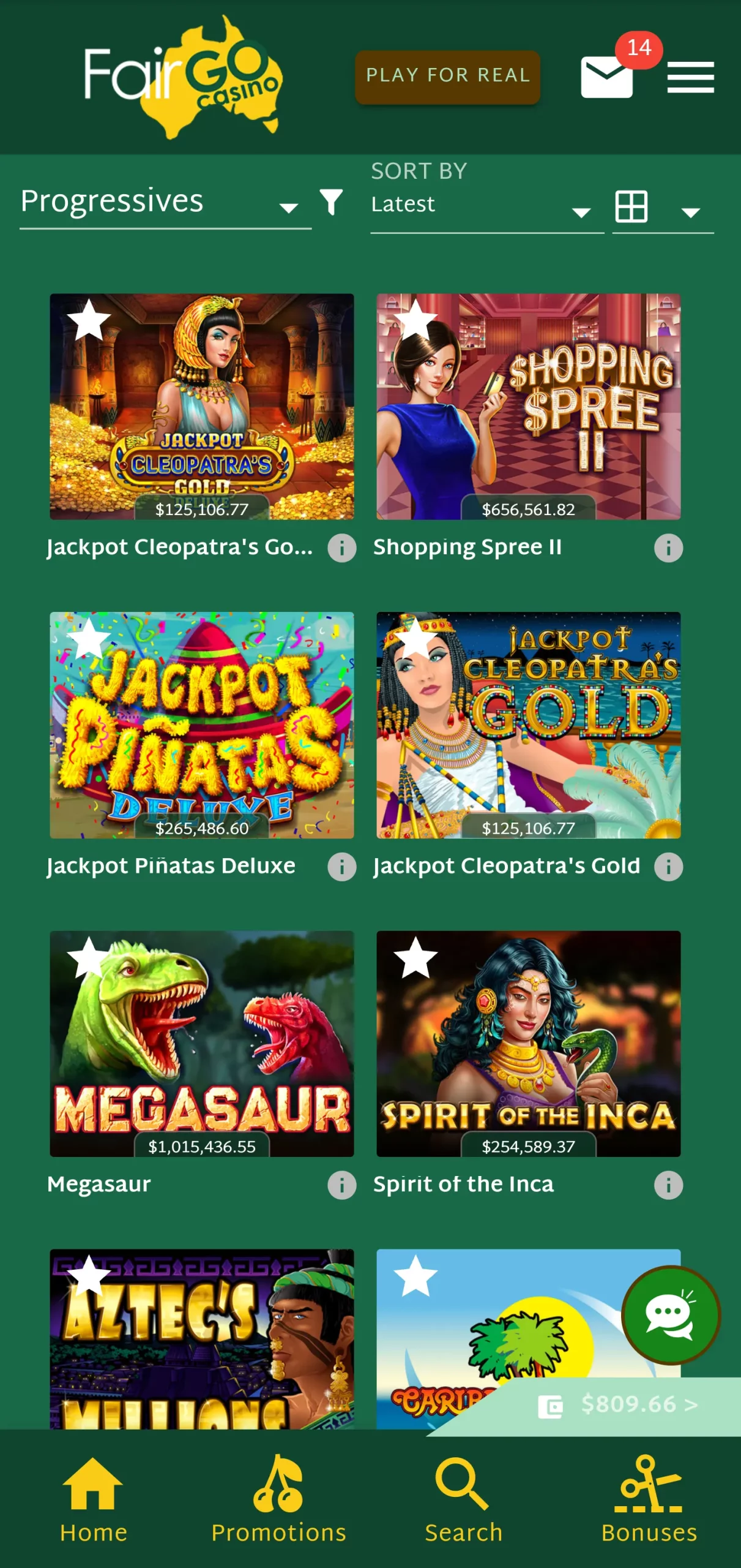 Fair Go casino app screenshot 1
