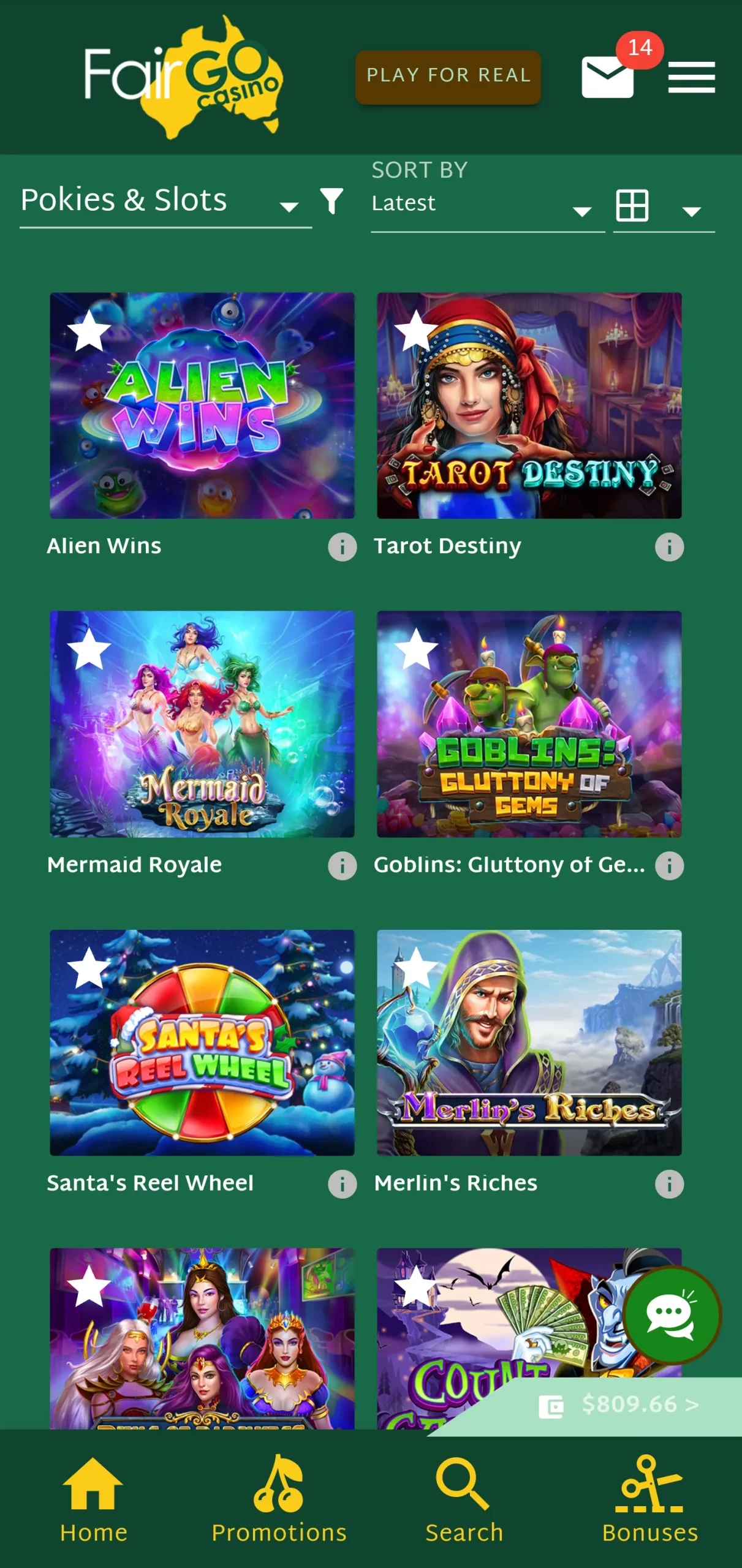 Fair Go casino app screenshot 1