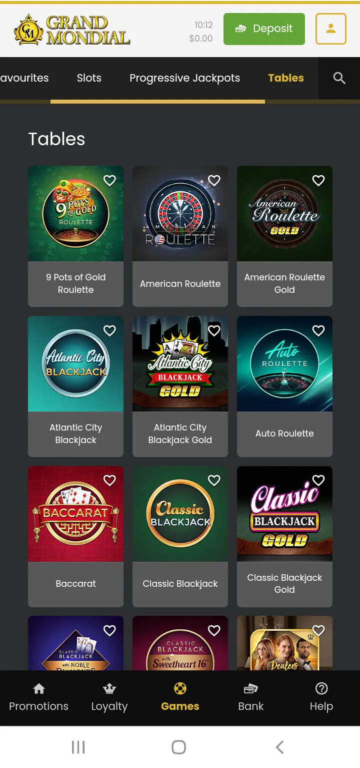 Grand Mondial casino app screenshot 3