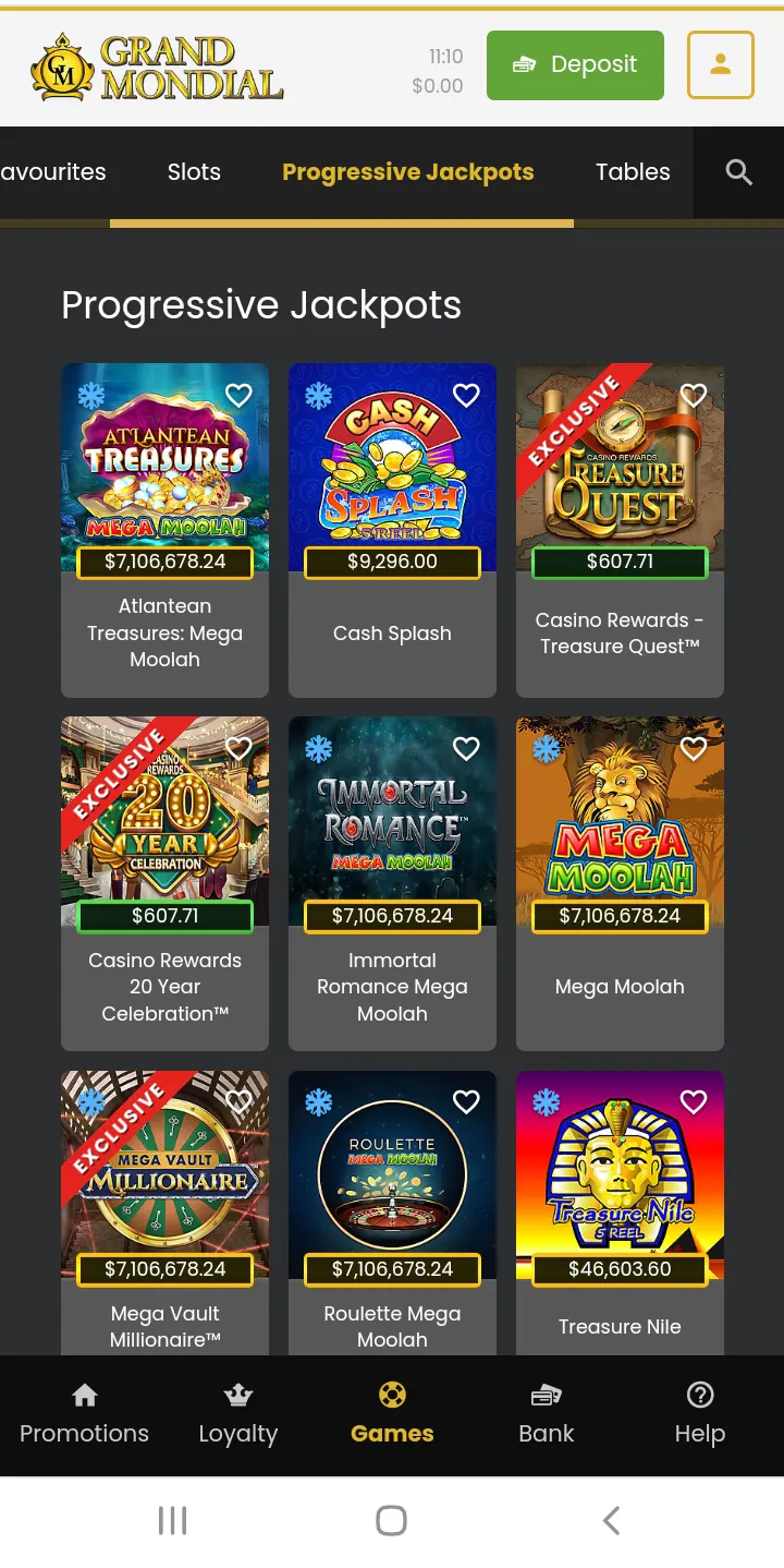 Grand Mondial casino app screenshot 5