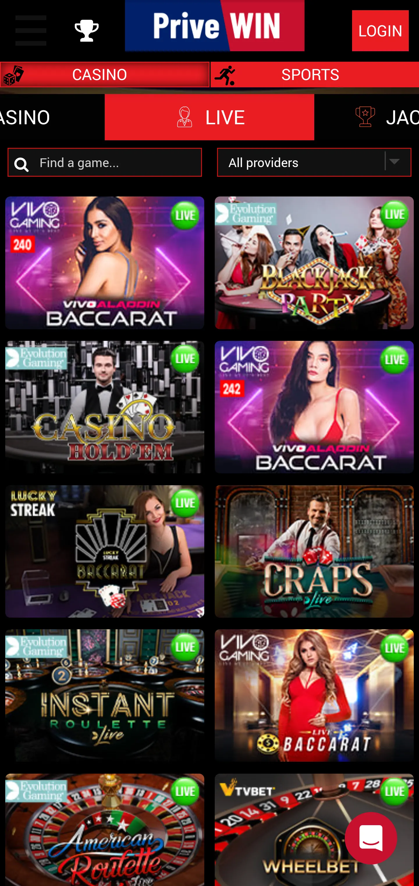 Privewin casino app screenshot 7