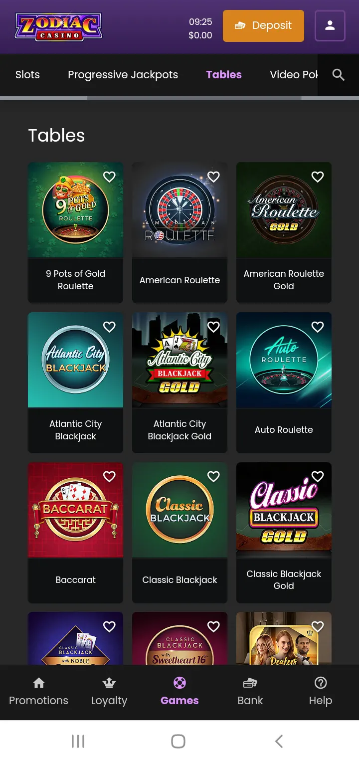 Zodiac casino app screenshot 3