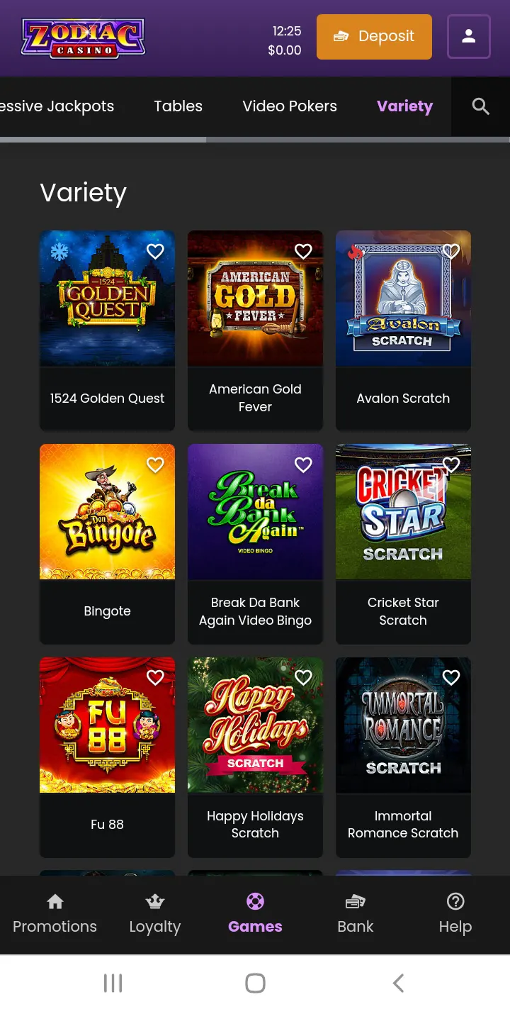 Zodiac casino app screenshot 9