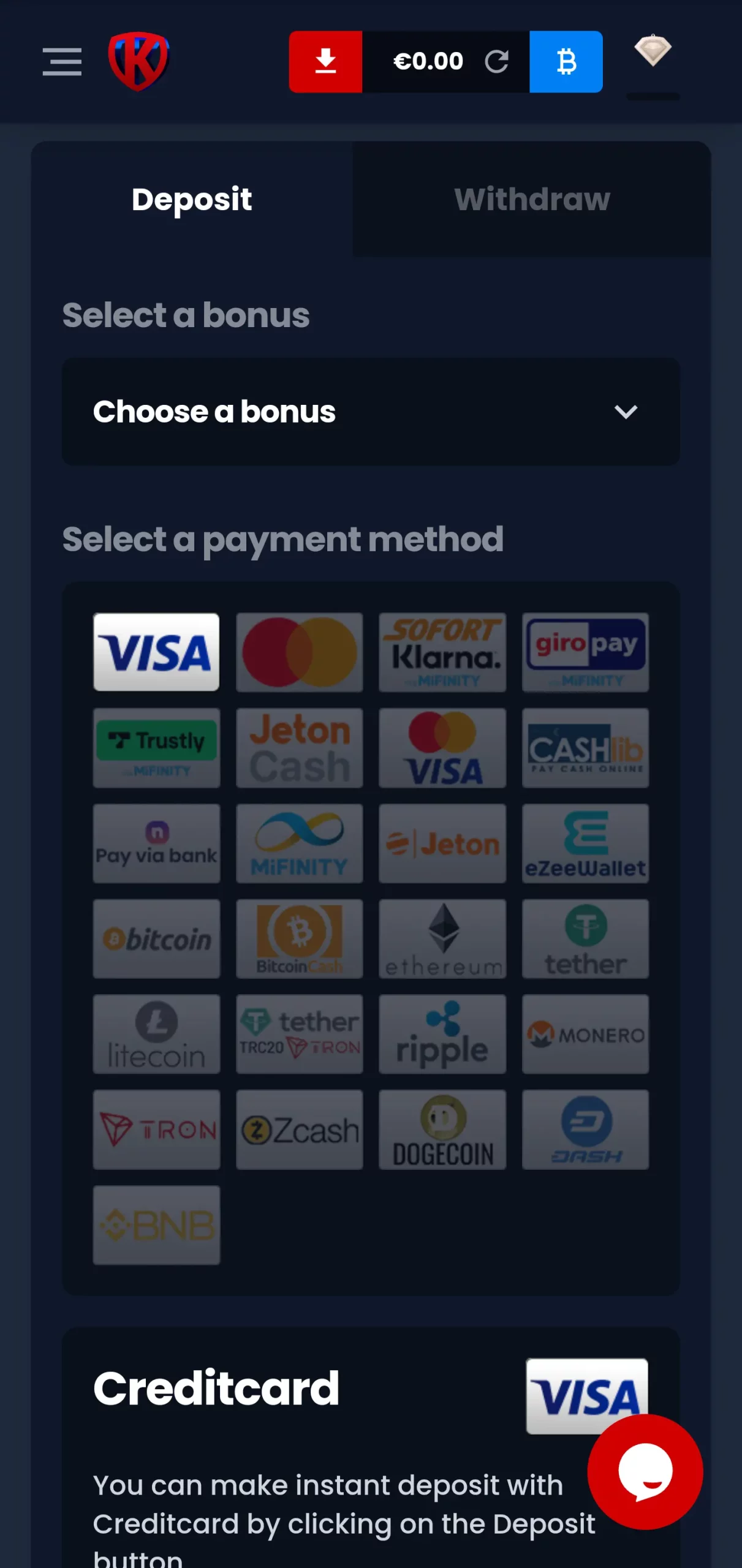 Kryptosino casino app screenshot 12