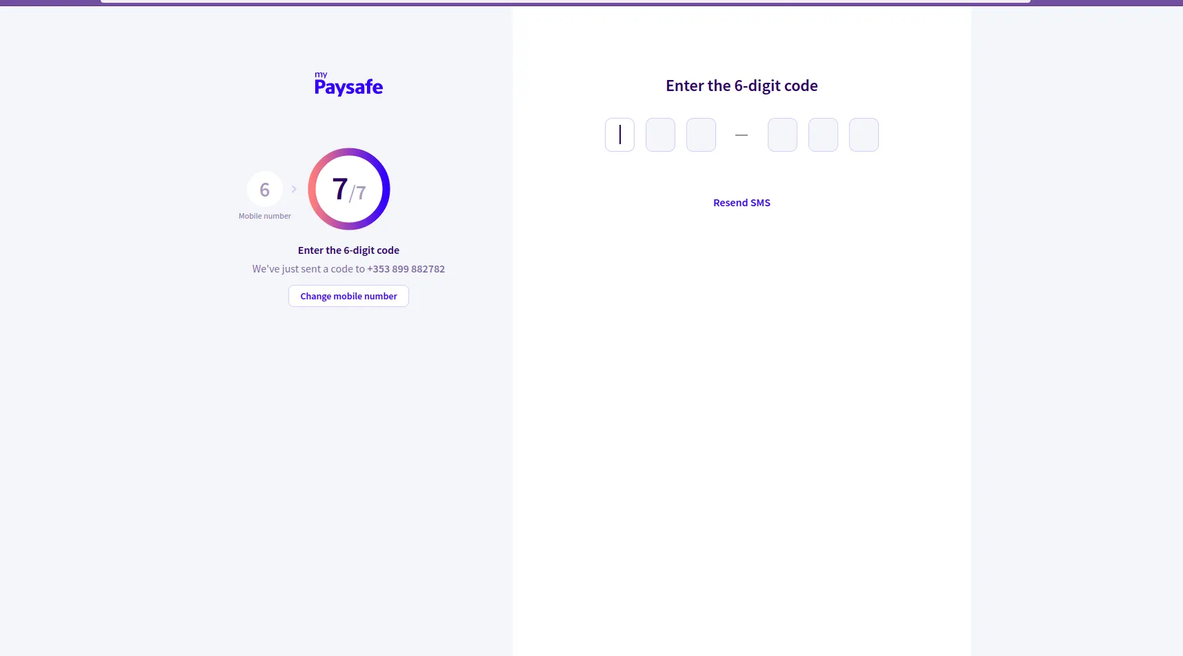 myPaysafe Registration step 4