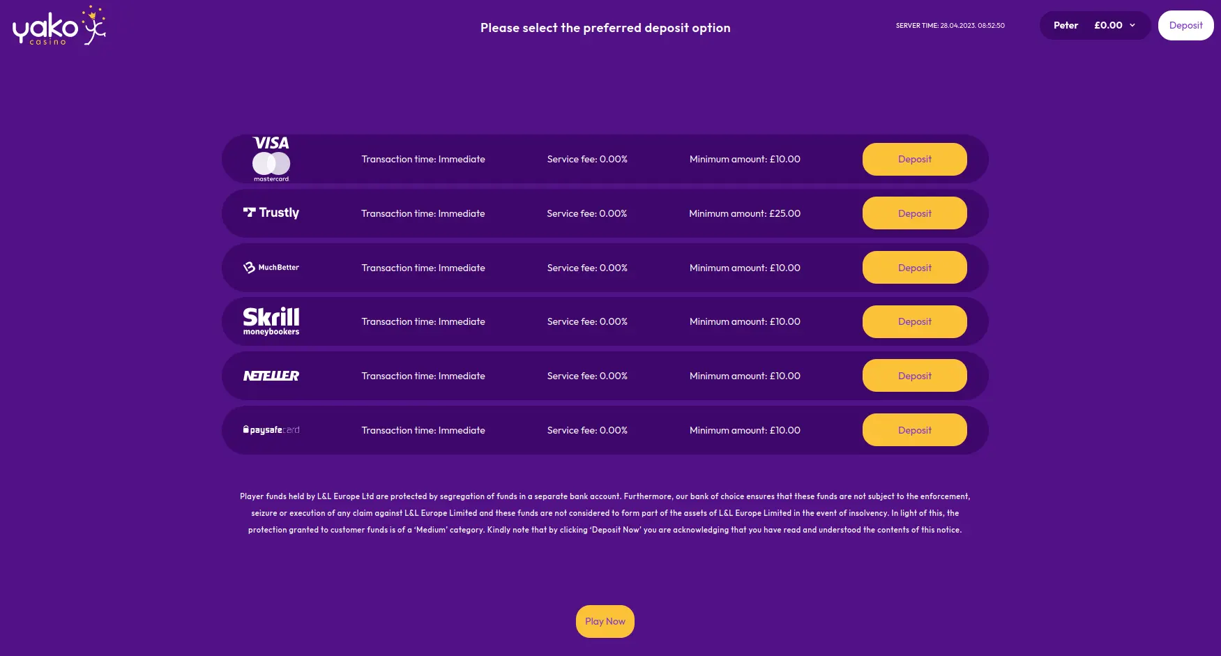 Trustly Registration step 2